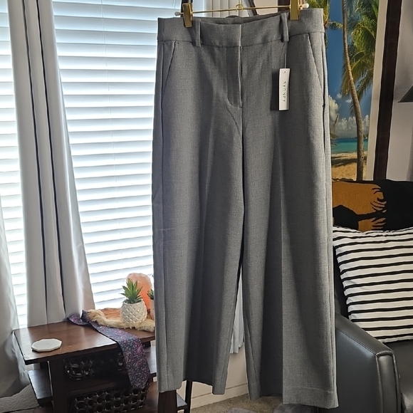Sydney wide-leg Cropped Ankle Grey pant in four-season stretch Size 8 - Picture 3 of 13